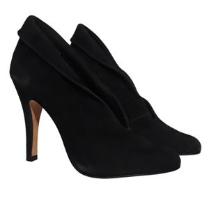 STEVEN BY STEVE MADDEN Black Suede Genuine Leather Pumptie Heels 5.5